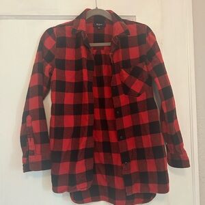 Red and Black Plaid Flannel Shirt